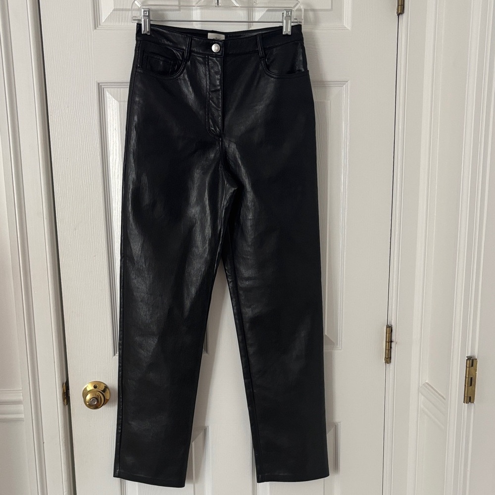 Aritzia Black Leather Pants